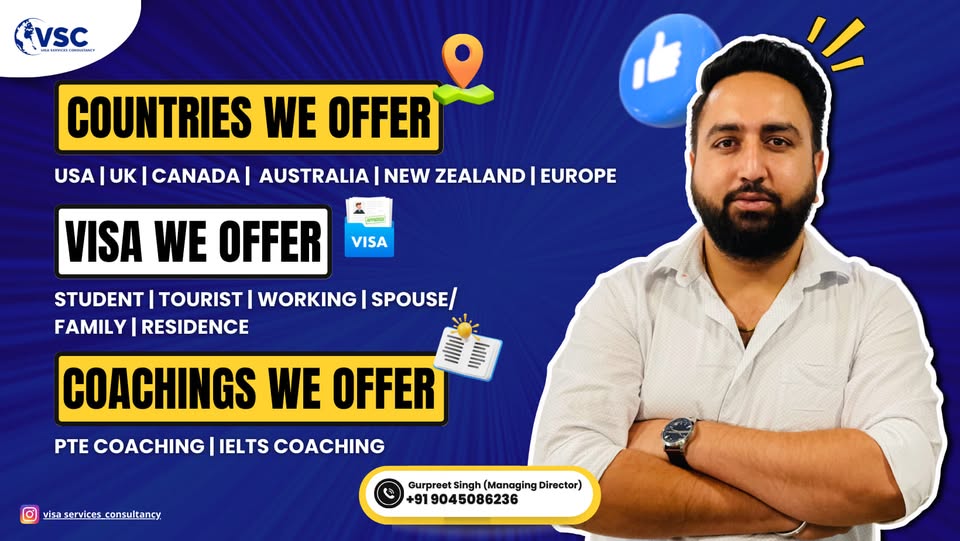 Visa Services Consultancy — countries, visas and coaching we offer, with Managing Director Gurpreet Singh